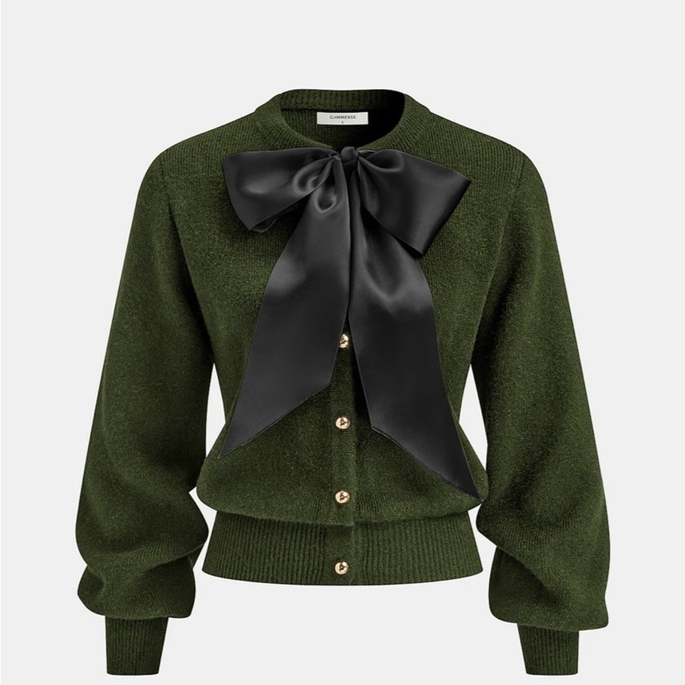 Commense Cardigan with Black Bow